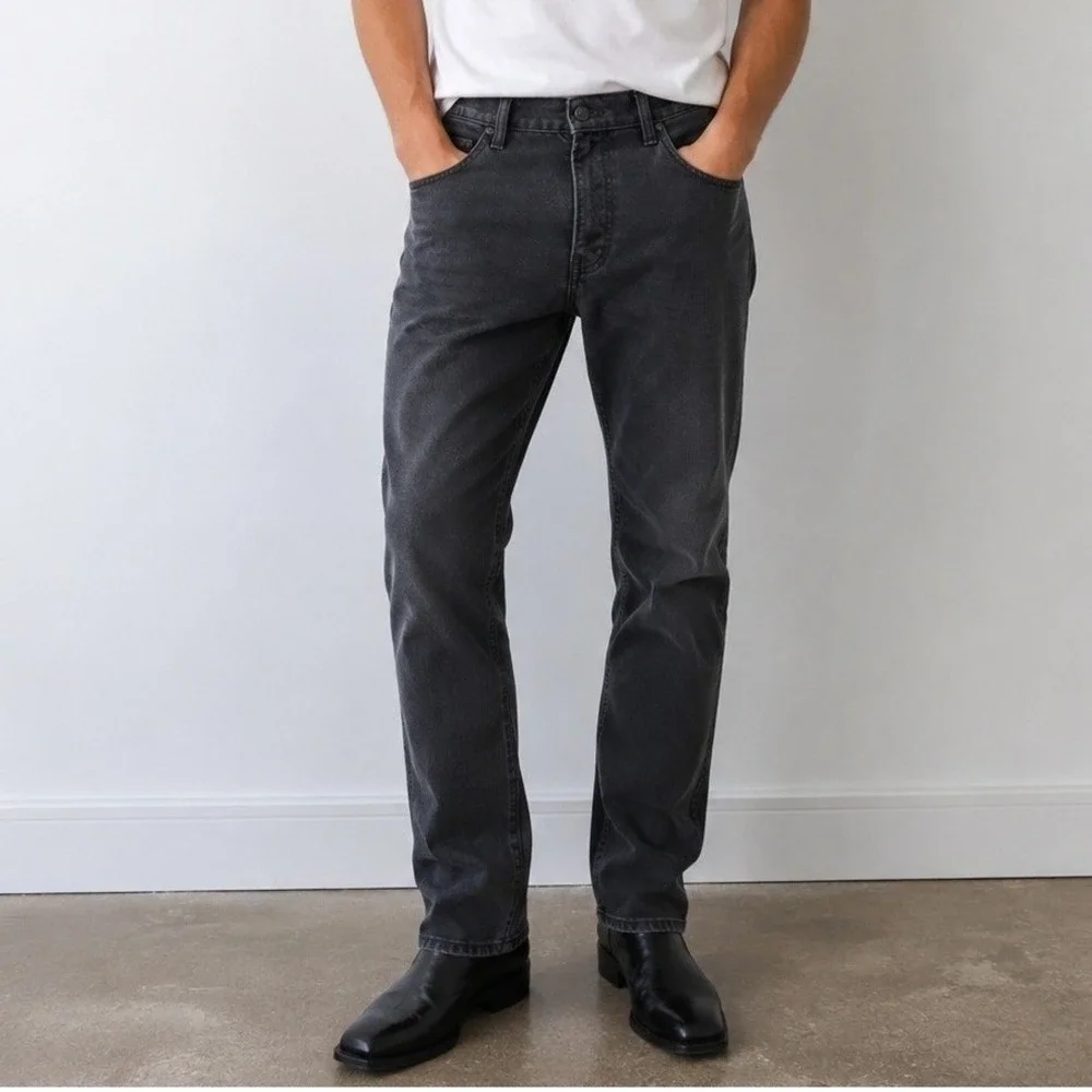 Levis‎ 513 Slim Fit Jeans Mens Black Faded Denim Pants 34x34